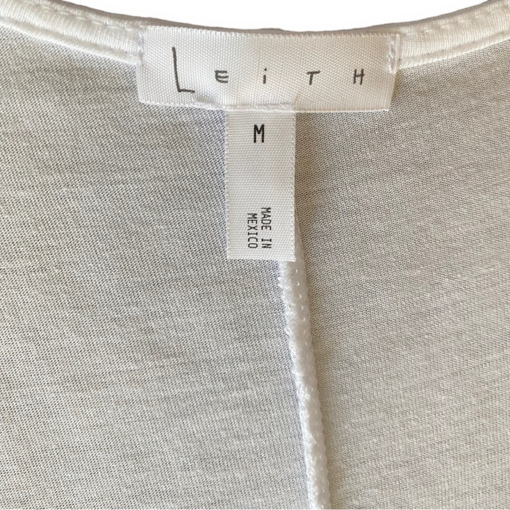 LEITH White V-neck T-Shirt Dress | Size Medium - Picture 7 of 11